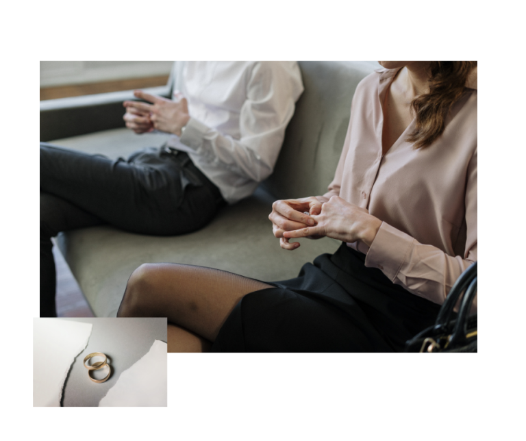 Couple discussing divorce challenges in the UK, highlighting financial, emotional and legal issues for men and women
