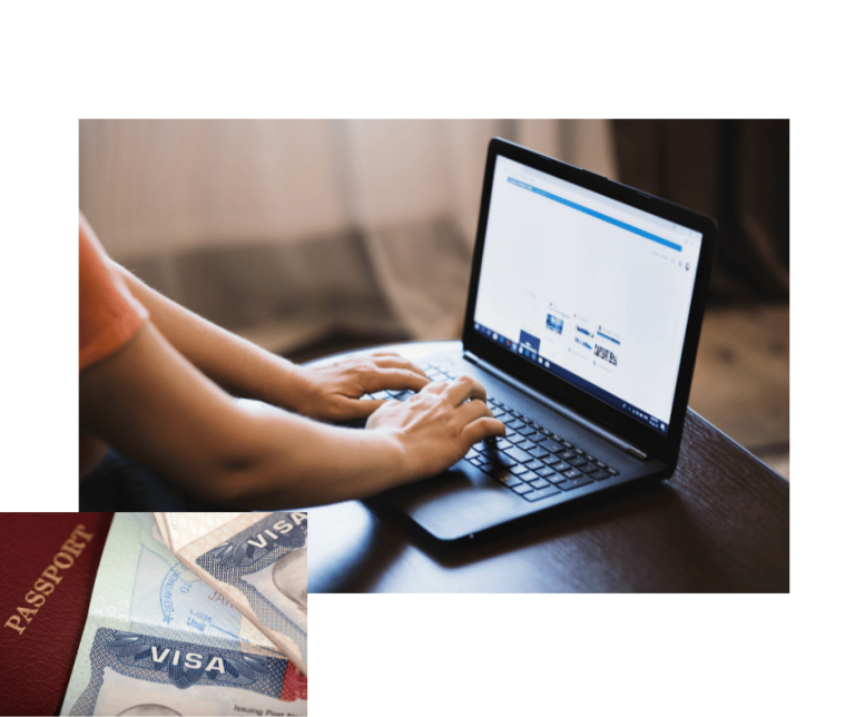 Applicant completing UK visa application online before booking a TLScontact UKVCAS appointment.